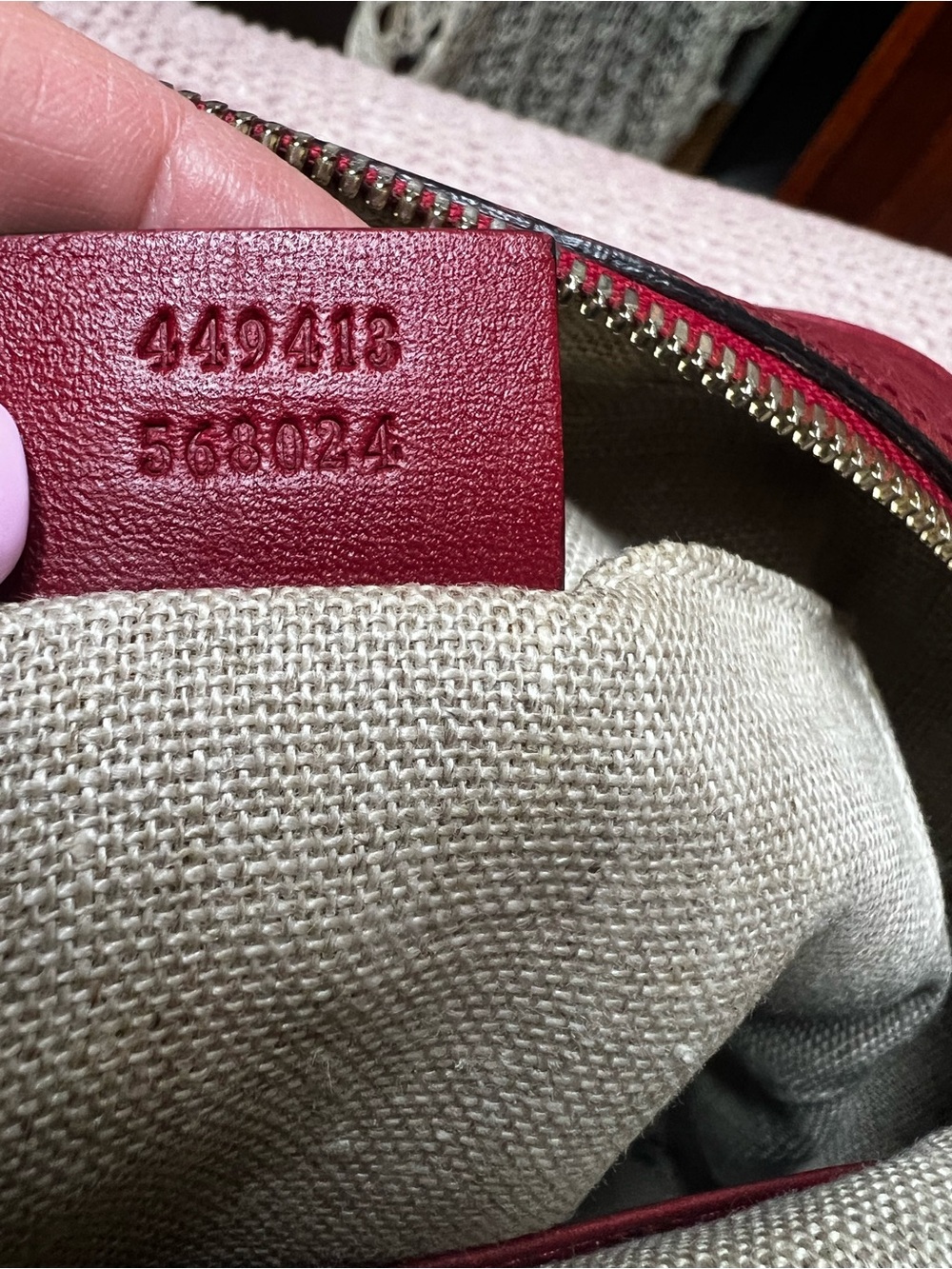 GUCCI Red Leather Microguccissima Bree Crossbody Bag - Picture 12 of 17